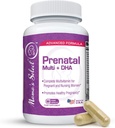 Vitaminas Prenatales para Mujeres con Hierro, Vitamina D, DHA y Más para Mujeres Embarazadas, Metil Folate Safe for MTHFR - Gentle on Stomach, 60 cápsulas vegetales