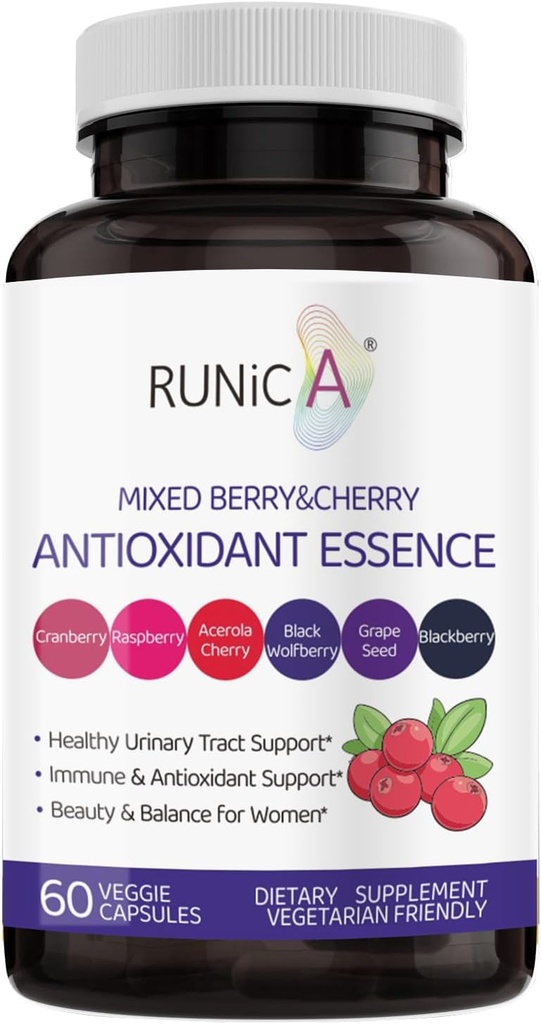 6in1 suplemento antioxidante para las mujeres con arándano, semilla de uva " Berry Blend ← Complejo Nutricional-Skin, Envejecimiento Saludable, Inmune " Urinary Tract Support  durable Vegan Capsules