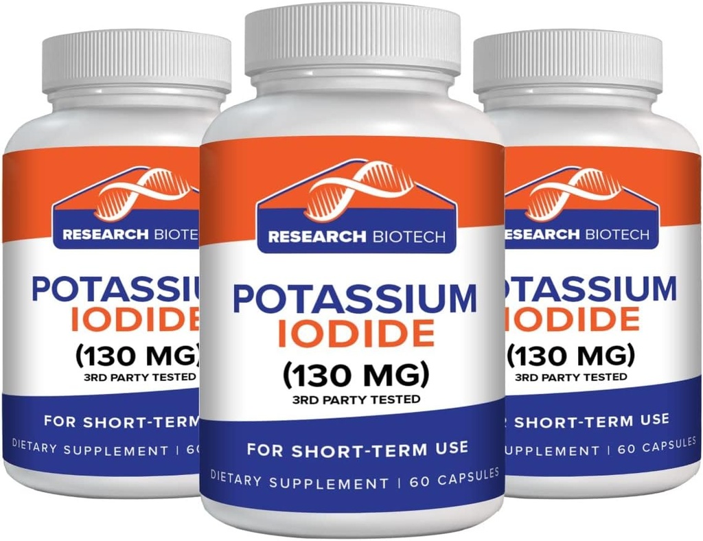 Max-Bio Potasio Iodide 130mg cápsulas - 180 cuenta - Suplemento dietético para el soporte y protección de tiroides