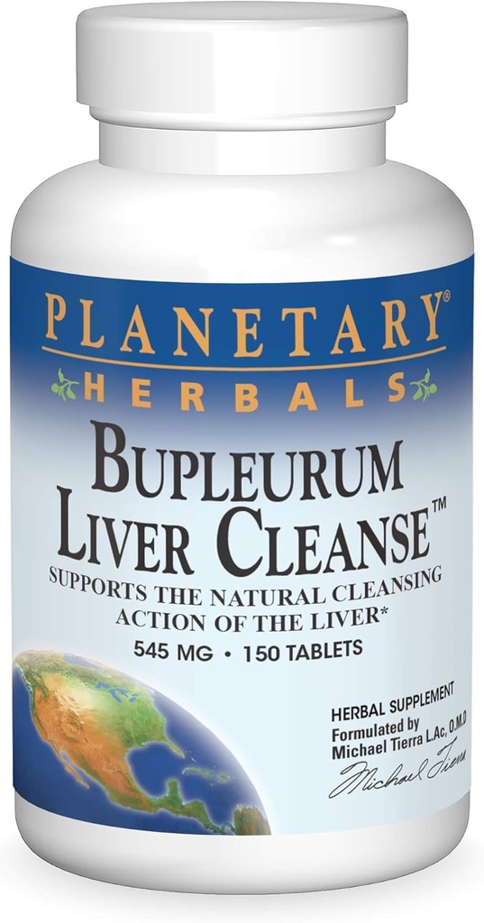 Herbals planetarios limpiador de hígado de Bupleurum, soporta la acción de limpieza natural del hígado*, 545 mg - 150 tabletas