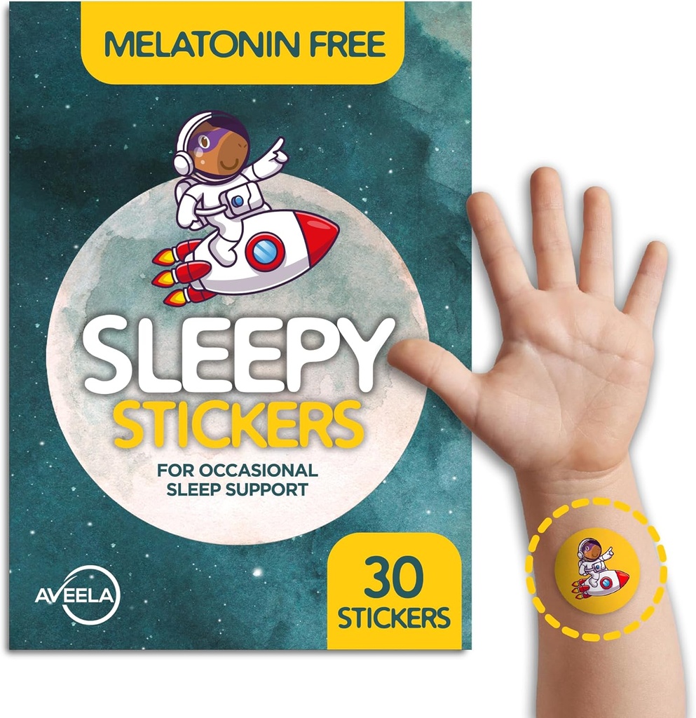 AVEELA Pegatinas para dormir Melatonin Gratis para niños y adultos (30 Pack) Patches para dormir para niños, naturales y sin azúcar.