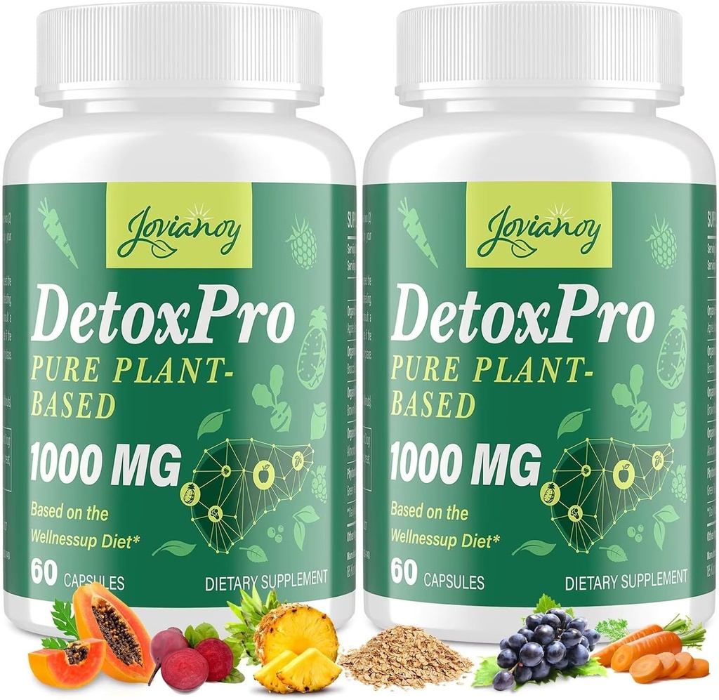 1000 MG Gentle Detox Cleanse, High-Potent, Gut Cleanse & Detox Capsules for Women &amp; Men, Natural Detoxification, Colon, Liver, Antioxidant & Digestive Support, 120 Capsules