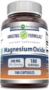 Increíbles Fórmulas Magnesium Oxide Suplemento TENIDO 500 Mg Por Serving TEN 180 Cápsulas Silencio No-OMG ANTE Gluten-Free TEN Made in USA