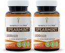 Secretos de la Tribu Spearmint Capsules 1000 mg Spearmint (Mentha spicata) Hoja seca, Suplemento de apoyo hormonal para mujeres (2x60 cápsulas)