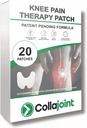 Knee Pain Relief Patch - Hydrogel for Mobility & Comfort with Collagen &amp; Glucosamine - Low Odor, 20 Count