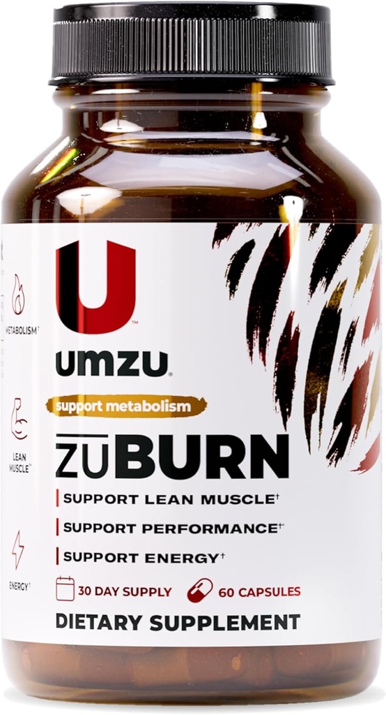 UMZU ZuBurn Energy Support Supplement – 30 Day Supply – Caffeine, Mitoburn, Capsimax, Grains of Paradise, B6 &amp; B12 – Supports Daily Energy, Focus & Active Lifestyle – cGMP, USA Assembled