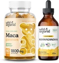Wild &amp; Organic Maca Root Gummies &amp; Ashwagandha Tincture 4 fl oz