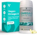Suplemento Vegan Omega 3 – EPA, DHA Suplementos " Vitamina D3 – Algae Omega 3 Suplementos veganos para el cerebro, el ojo y la salud cardíaca – para adultos de niños (120 cápsulas)