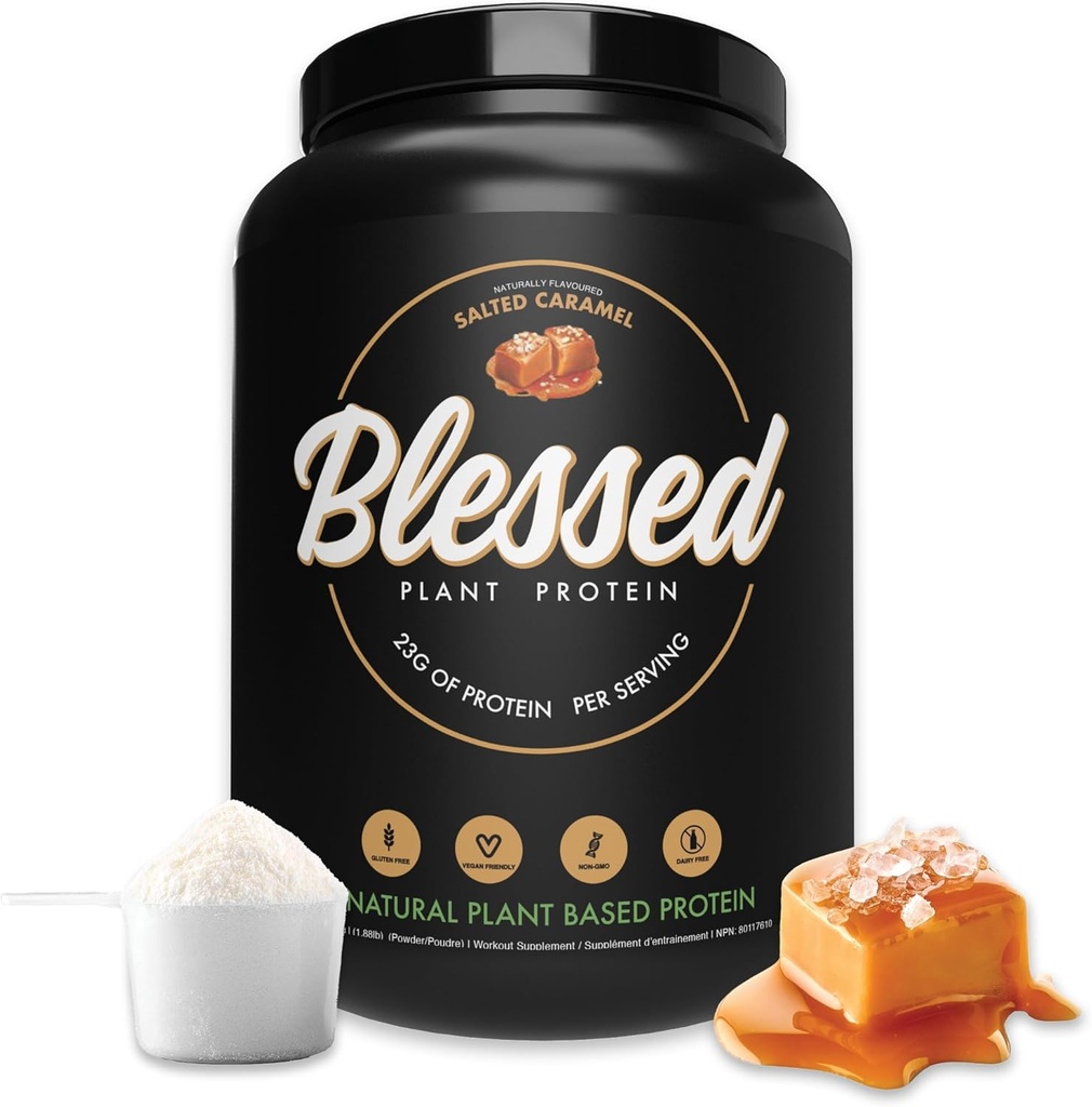 Beato Vegan Protein Powder - Reemplazo de proteína con base vegetal Proteína Proteína Proteína Shake, 23g de Pea Protein Powder, Dairy Free, Gluten Free, Soy Free, No Sugar Añadido, 30 Servings (Salted Caramel)