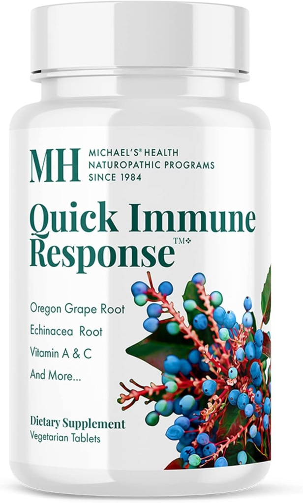 Michael's Health Naturopathic Programs Quick Immune Response - 60 Tablets Vegetarianos - Immune System Support - with Vitamin A, Vitamin C & Zinc - 20 Servings