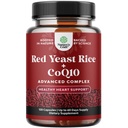 Rice de levadura roja con suplemento CoQ10 - Advanced Healthy Heart & Healthy Cholesterol Levels Formula for Men &amp; Women - Extra Strength Capsule with Red Yeast Rice 1200 mg Capsules with CoQ10-120 Count