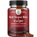 Rice de levadura roja con suplemento CoQ10 - Advanced Healthy Heart & Healthy Cholesterol Levels Formula for Men &amp; Women - Extra Strength Capsule with Red Yeast Rice 1200 mg Capsules with CoQ10-120 Count