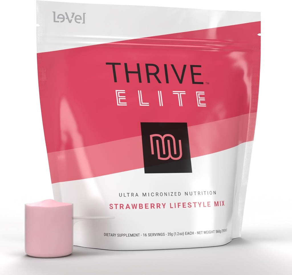 Thrive Elite Protein Shake ANTE Gluten-Free, Protein Blend con BCAAs, Probióticos " Enzymes ANTE 16 Serving - Scoop Serves, Strawberry