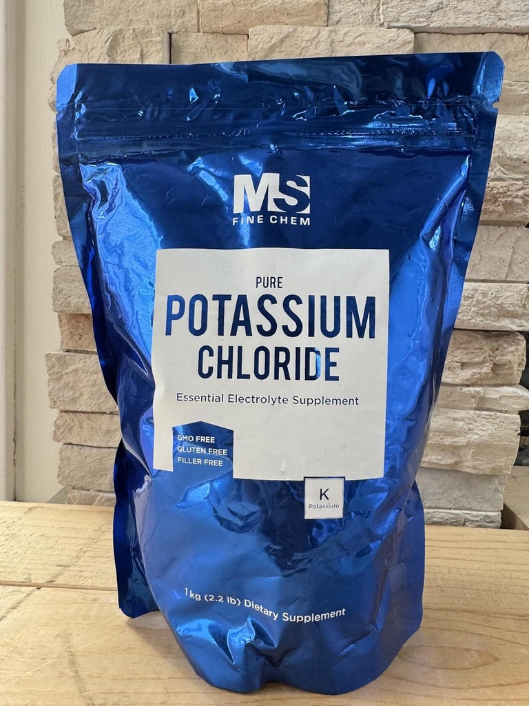 Potasio Chloride Powder, 1 KG/2.2lb(35 Ounce) ← Salt Substitute " Essential Hydration Electrolyte Suplemento ANTESupports Mineral Balance,Heart,Joint, and Immune Health durable Filler Free, Dissolves Easily