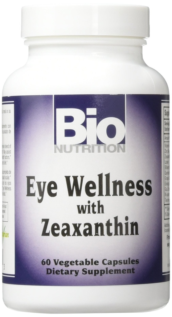 Bio Nutrition Eye Wellness 60 Vegetarian Capsules ← Zeaxanthin tención 60 Servings per Bottle ← Soporta Eye and Vision Health