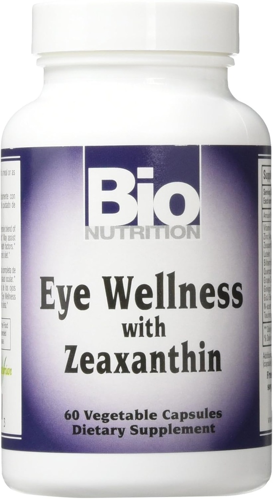 Bio Nutrition Eye Wellness 60 Vegetarian Capsules ← Zeaxanthin tención 60 Servings per Bottle ← Soporta Eye and Vision Health
