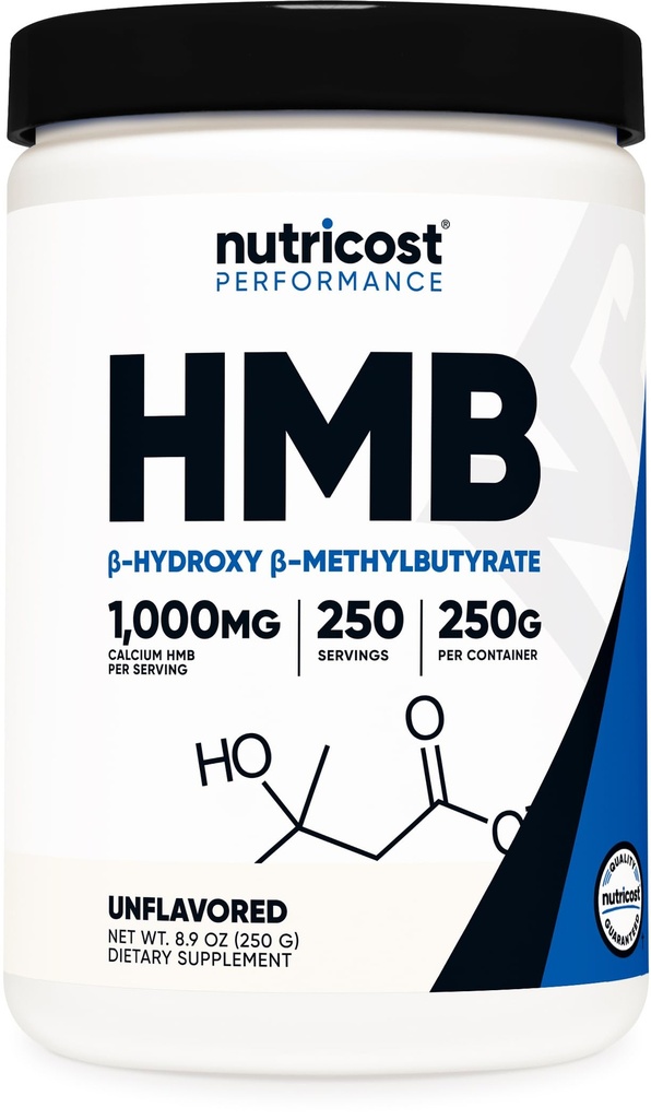 Nutricost HMB Powder (Beta-Hydroxy Beta-Methylbutyrate) 250 gramos - Gluten Free &amp; Non-GMO