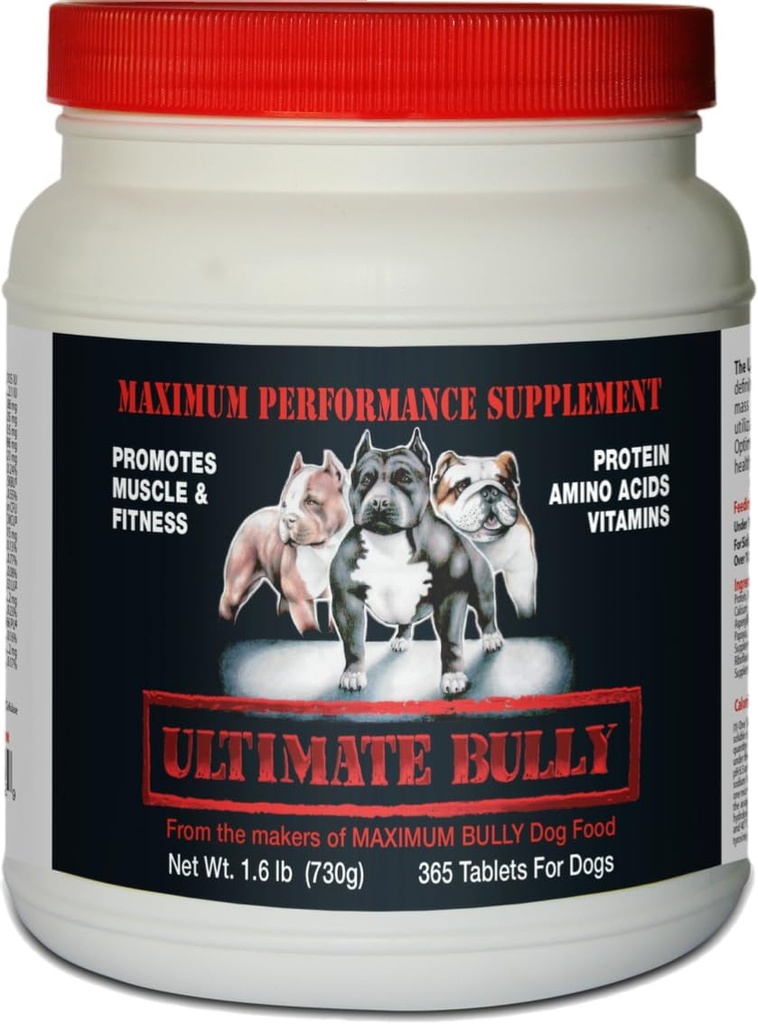 Performance Canine Suplemento por Maximum Bully, 365 Tablets, Made in The USA ...