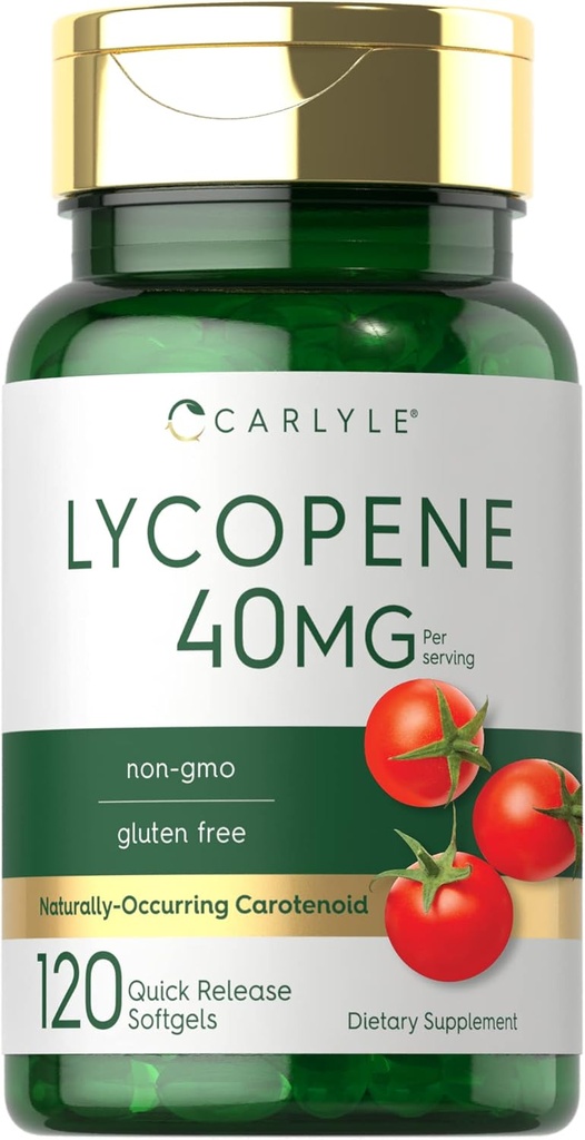 Carlyle Lycopene 40mg ← 120 Softgels Silencio Naturalmente-Occurring Carotenoide ← No Gluten