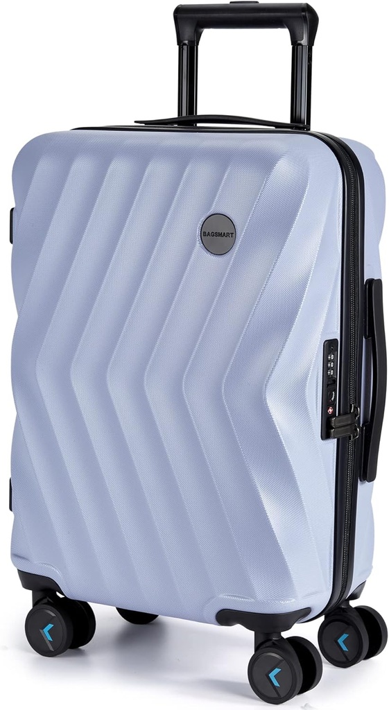 BAGSMART Carry On Luggage 22x14x9 Airline Aprobado, PC Hardside Suitcase, 20 Inch Carryon with Spinner Wheels, Travel Luggage Lightweight Rolling Suitcases for Men Women (Purple)