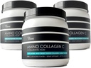 (3-Pack) Amino Collagen C - Collagen Powder (180 Scoops) - Marine Collagen Peptides + Hyaluronic Acid. No Sugar. No Odor. Non GMO. USA. for Hair, Skin, Nails, Joints, & Gut Health.