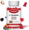 L Tyrosine Gummies 1000mg,L-Theanine Supplement Gummy 200mg,Sugar Free L-Tyrosine with Vitamin B6 Energy Supplements for Adults &amp; Kids - Vegan(60 Count)