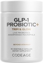 Codeage GLP-1 Probiótico+ - Probióticos en vivo Akkermansia, Clostridium, Bifidobacterium, Chicory Inulin Probiótico, Prebióticos &amp; Postbióticos Suplemento - 500 Millones de UA, 3 meses de suministro - 90 cápsulas