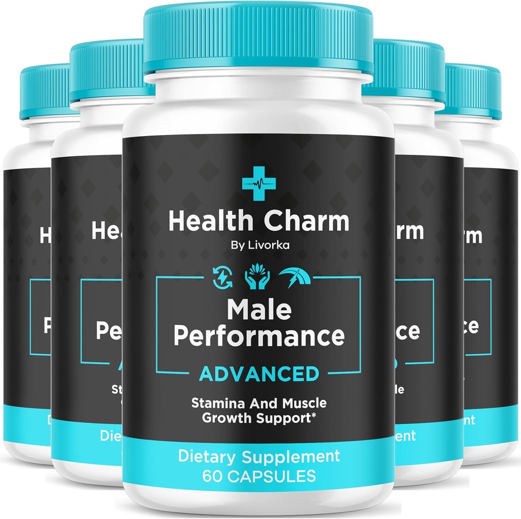 (5 Pack) Health Charm, Health Charm Pills, Health Charm Capsules, Official Health Charm for Men Capsules, Health Charm Supplement Support, HealthCharm All Natural Pastillas, 300 cápsulas durante 5 meses