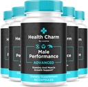 (5 Pack) Health Charm, Health Charm Pills, Health Charm Capsules, Official Health Charm for Men Capsules, Health Charm Supplement Support, HealthCharm All Natural Pastillas, 300 cápsulas durante 5 meses