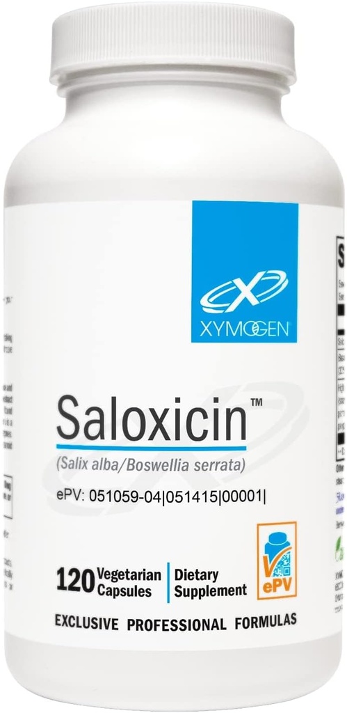 XYMOGEN Saloxicina - Suplemento de Apoyo Antioxidante - Extracto de semillas de uva, fruta granada &amp; suplemento de arándano - Barca de sauce blanco " Extracto de Boswellia (120 cápsulas)