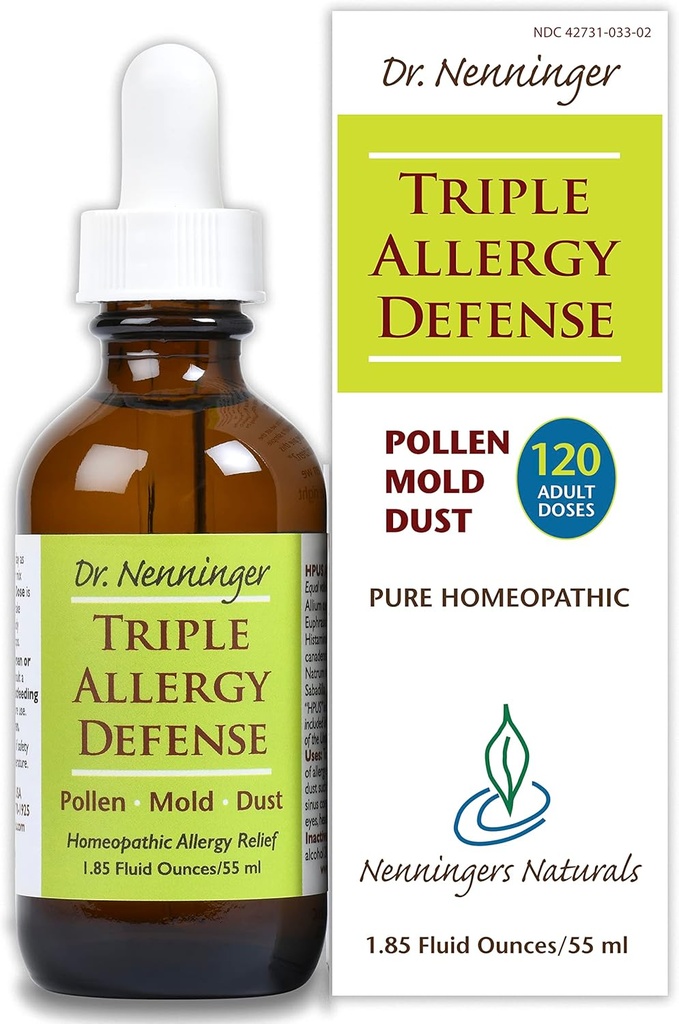 Triple alergia Defensa 120 Doses Multi-Symptom Relief Pollen Mold Dust