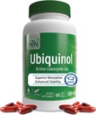 Health Thru Nutrition Ubiquinol 100mg 60 Softgels as Kaneka QH Reduced CoQ-10 | Stabilized - 3rd Party Tested | Enhanced Bioavailability | Cardiovascular & Mitochondria Function Support | Non-GMO