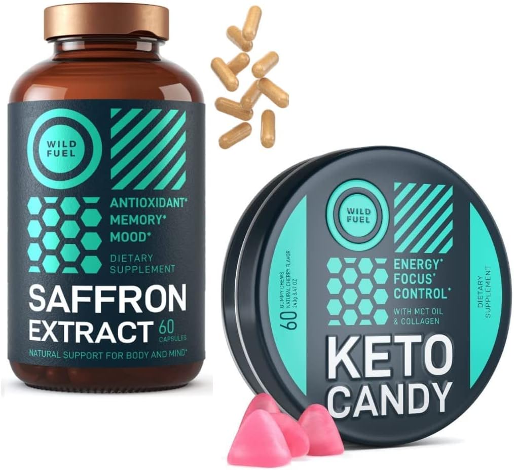 WILD FUEL Keto Candy y Saffron Extract Suplemento Energía y Weightloss Bundle