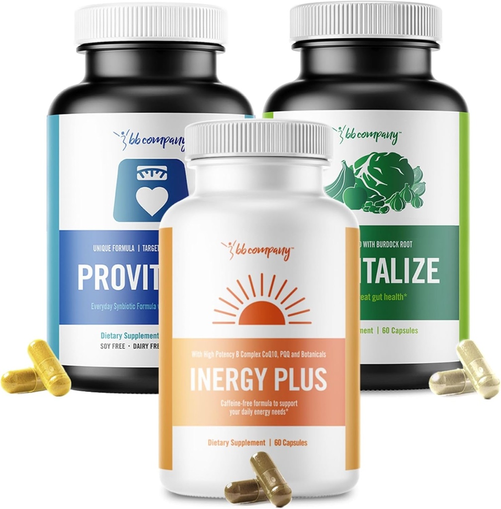 BB Company Menokit Bundle ← Menopause Vitaminas - Soothes Joint Aches, Boosts Energy, Mental Clarity, Gut Health TEN Provitalize, Previtalize & inergyPLUS TEN Value Bundle TEN Packaging Vary Silencio 30 Day Supply