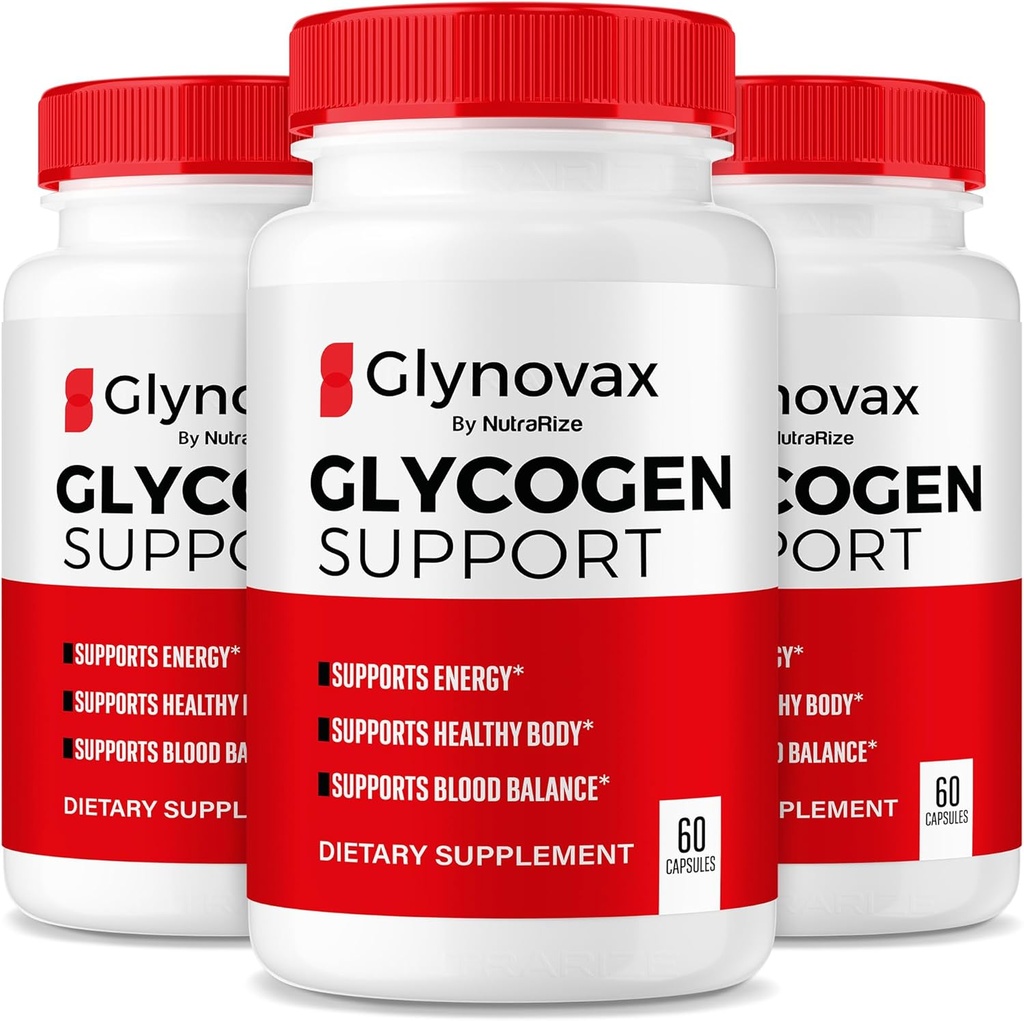 NutraRize (3 Pack) Glynovax Pills, Glynovax Glycogen Support Formula, All Natural Supplement to Maintain Healthy Stable Levels, Official Glyno Vax Reviews (180 cápsulas)
