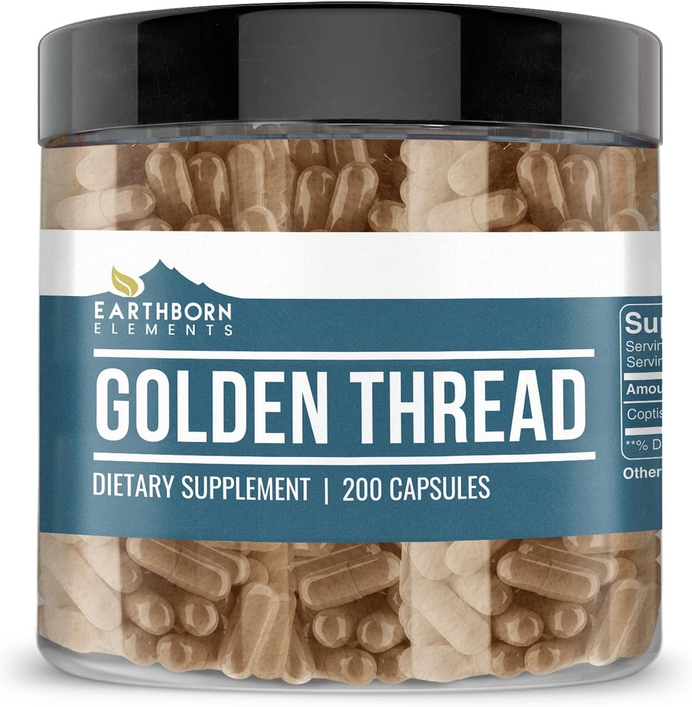 Elementos terrestres Golden Thread 200 Capsules, Puro ' Undiluted, No Additives