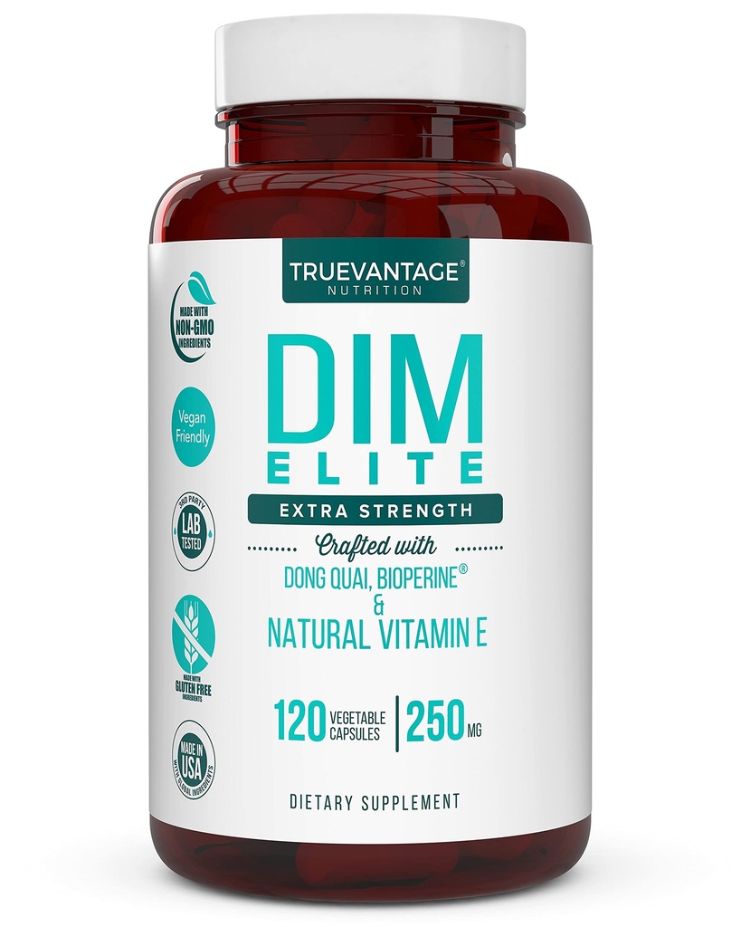 DIM Supplement 250mg (Diindolylmethane)-Plus Dong Quai, Natural Vitamin E & BioPerine - Supports Menopause Relief & Hormonal Acne -Hormone Balance Support for Women and Men-Veggie Caps