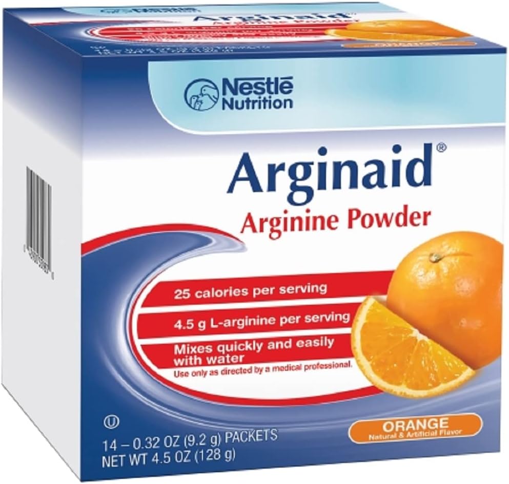 Arginina Suplemento Arginaid? Naranja .32 oz Powder de paquete individual(BX de 14)