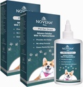 NOVEHA Pet Ear gotas con 1% Hydrocortisone ← Limpiador de oído para perros &amp; gatos para la acumulación de Earwax, Fórmula de No-Sting, Calms Itch &amp; Reduce las infecciones dolorosas del oído 60mL (60ml (Pack of 2))