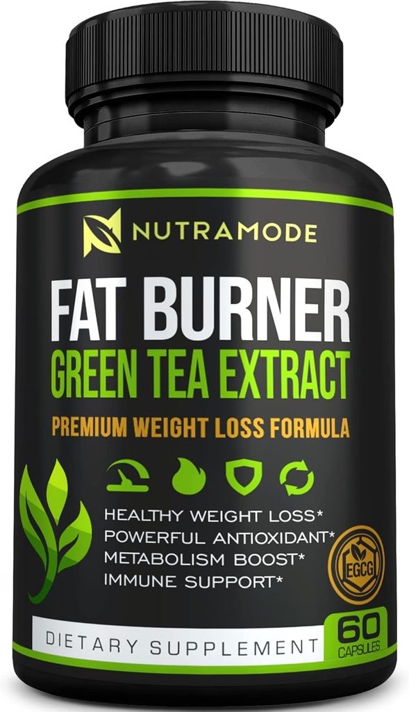 Premium Green Tea Extract Fat Burner Suplemento con EGCG-Natural Appetite Suppressant-Healthy Weight Píldoras dietéticas que trabajan rápido para mujeres y hombres-Detox Metabolismo Booster para quemar grasa del vientre rápido