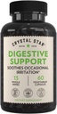 Crystal Star Digestive Support Supplement (60 Capsules) - Herbal Gut Health Supplement That Helps with Occasional Gas & Bloating - Peppermint, Aloe Vera, Slippery Elm & Ginger – Non-GMO