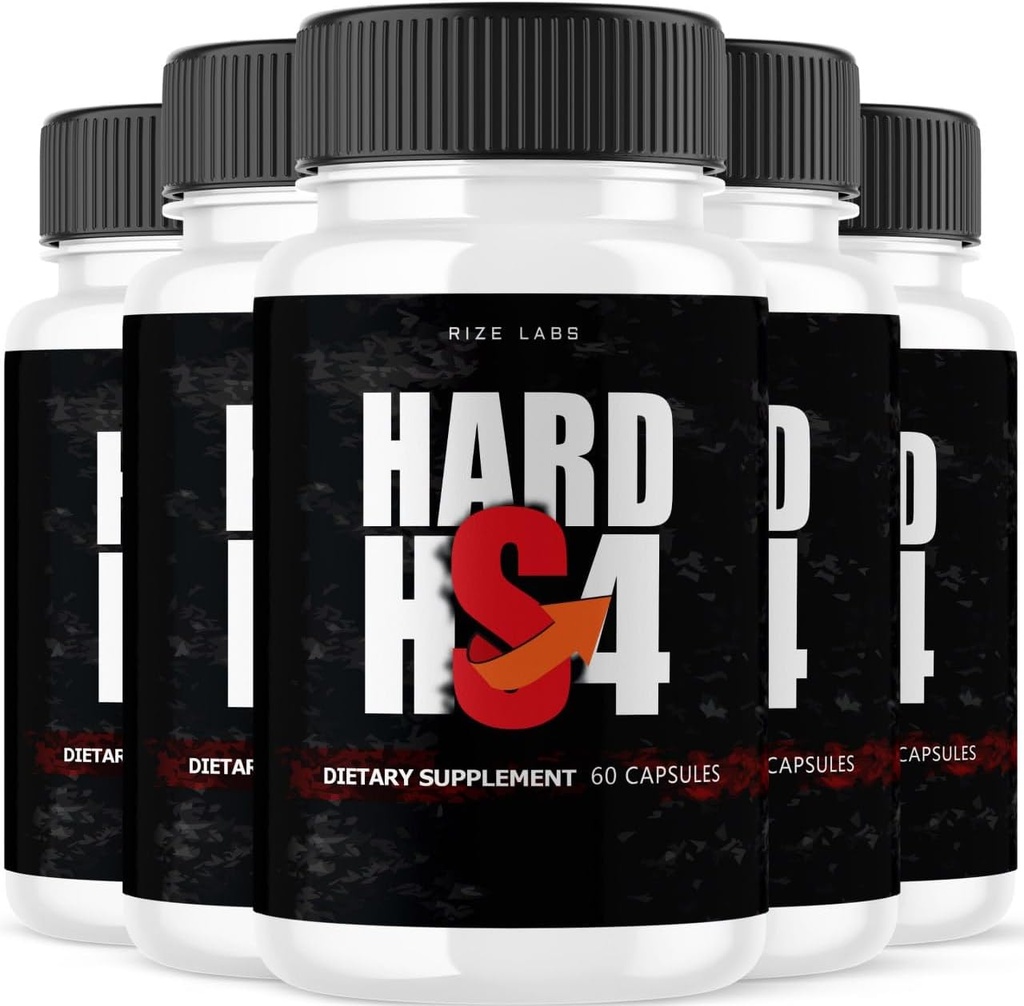 rize labs Hard HS4 Capsules for Men's Health, Extra Strength Pills, Male Support for General Performance, Hard HS4 Maximum Formula, Pastillas - Pack of 5(300 Capsules)
