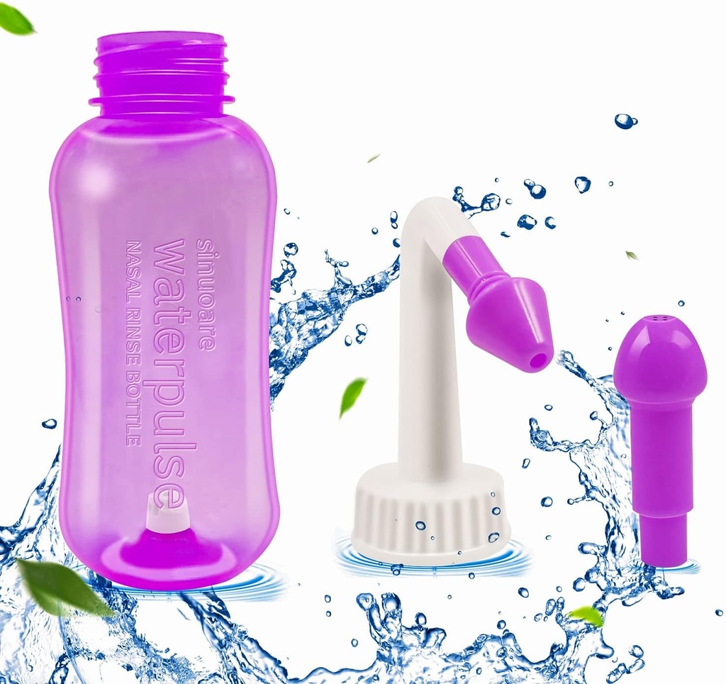 Botella de lavado de Nasal, Abnaok Sinus Rinse y Nasal Riego de lavado de botellas de botellas de botella de botellas de Nasal perfecto para adultos &amp; niños