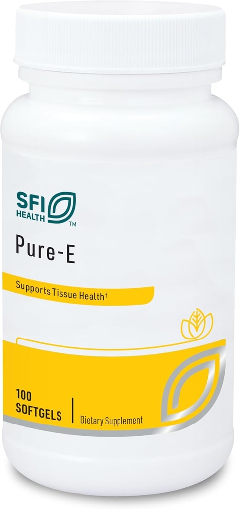 Klaire Labs SFI Health Pure-E - Natural D-Alpha &amp; Mixed Tocopherols High in Gamma Tocopherol (100 Softgels)
