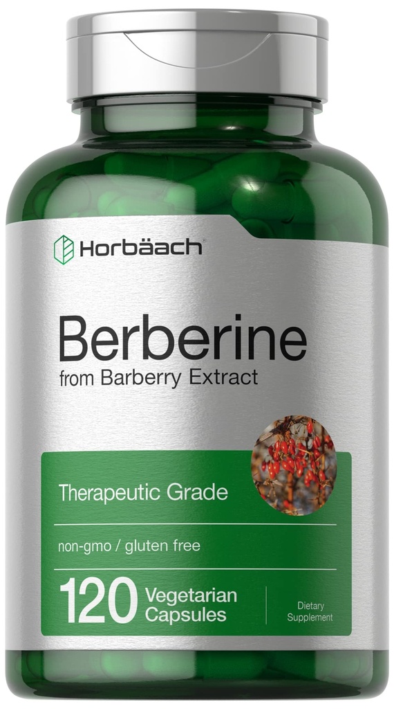 Horbaach Berberine HCL Suplemento Silencio 500mg Silencio 120 Capsules  from Barberry Extract ← Terapéutica Grado Silencio Vegetariano, No GMO, Gluten Free