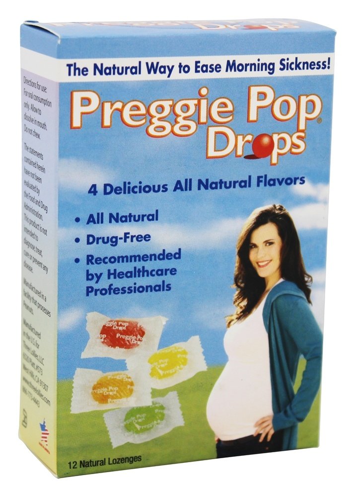Three Lollies Drops Morning Sickness & Nausea Relief during pregnancy Safe for pregnant Mom & Baby Gluten Free 4 Flavors: Lemon, Raspberry, Green Apple, Tangerine 12 Count - Pack of 1