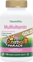 Natures Plus Animal Parade Gold Multivitamin Children’s Chewables - Watermelon Flavor - 120 Animal-Shaped Tablets - Vitamina D3, K2 &amp; Probiotics - Vegan, Gluten Gratis - 60 Total Servings
