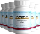Ocusharp Vision Health Formula with Zeaxanthin, Lutein, Bilberry Exrtract, Eyebright &amp; More - Eye Vitamin Supplement, 60 Capsules (6)