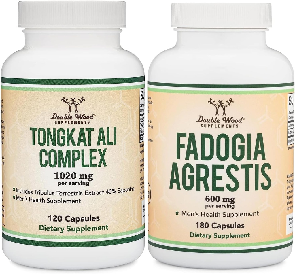 Double Wood Supplements Tongkat Ali and Fadogia Agrestis Bundle - Men's Health and Athletic Performance