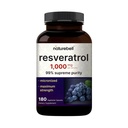 NatureBell Resveratrol Suplemento 1000mg Por Serving, 180 Veggie Capsules, 99% Pure Trans-Resveratrol, Non-GMO